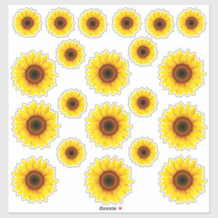 Sheet of Sunflower Stickers 