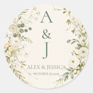 Sheet:Personalised Stylish Botanical Wedding Seal