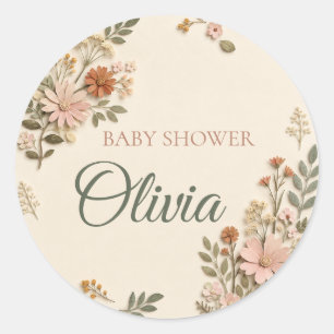 Sheet:Wildflower Floral Baby Shower Envelope Seals