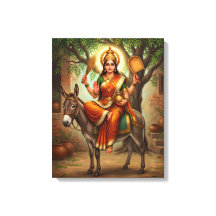 Sheetla Mata Hindu Devotional Canvas Art
