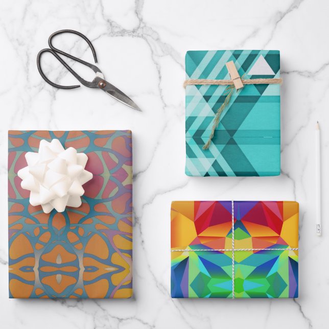 Sheets Of Wrapping Paper - Abstract Colorful (Front)