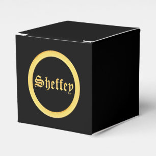 Sheffey Fonts - Black and Gold Monogram Favour Box