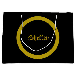 Sheffey Fonts - Black and Gold Monogram Large Gift Bag