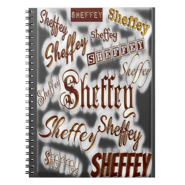Sheffey Fonts Grey and Bronze - 9669 Notebook (Front)