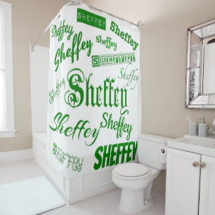 Sheffey Green Fonts - 9568 Shower Curtain
