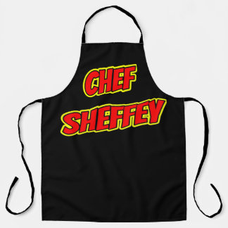 Sheffey Red Comic Fonts Apron