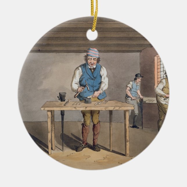 Sheffield Cutler, from `Costume of Yorkshire' engr Ceramic Tree Decoration (Front)