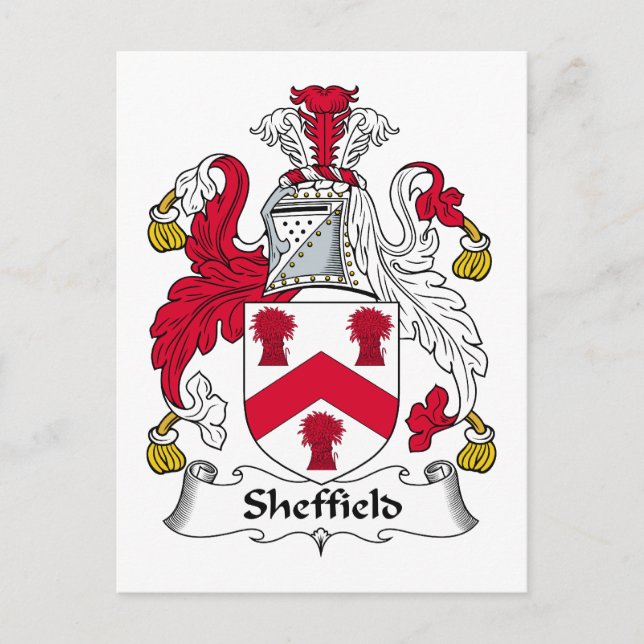 Sheffield Family Crest Postcard (Front)