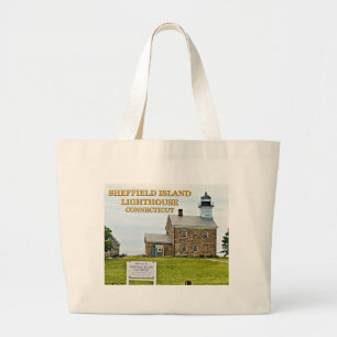 Sheffield Island Lighthouse, Connecticut Large Tote Bag