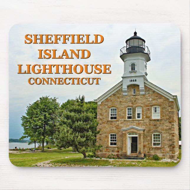 Sheffield Island Lighthouse, Connecticut Mouse Pad (Front)