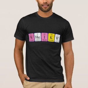 Sheikh periodic table name shirt