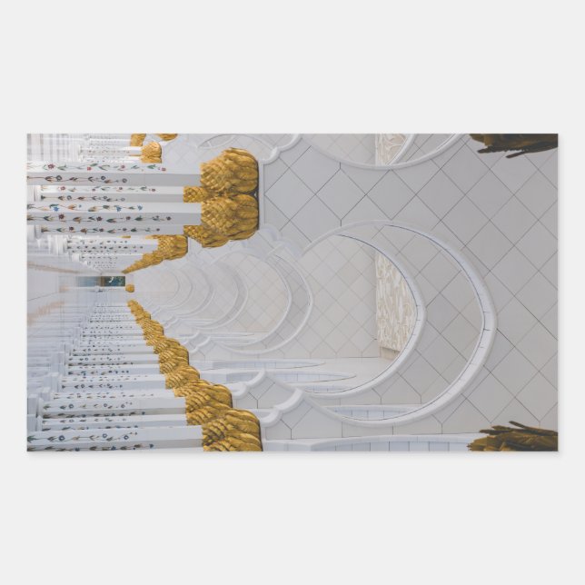 Sheikh Zayed Grand Mosque columns,Abu Dhabi Rectangular Sticker (Front)
