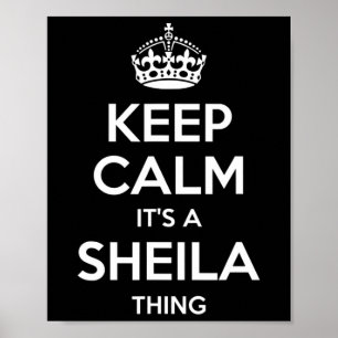 Sheila Keep Calm Personalised Name Birthday Funny Poster