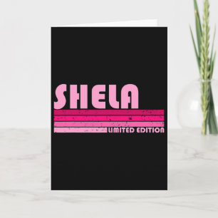 Shela Name Personalised Retro Vintage 80s 90s Birt Card