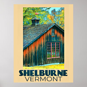Shelburne, Vermont vintage travel poster