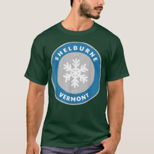 Shelburne Vermont VT Winter Snow Snowflake Badge S T-Shirt