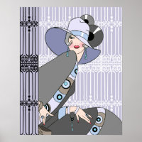 Shelby, 1920s Art Deco Lady in Mauve and Grey