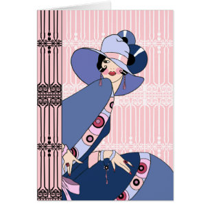 Shelby, 1920s Art Deco Lady in Pink and Blue