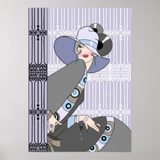 Shelby, 1930s Lady in Mauve and Grey Poster