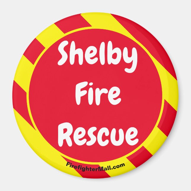 Shelby Fire Rescue Red/Yellow magnet (Front)