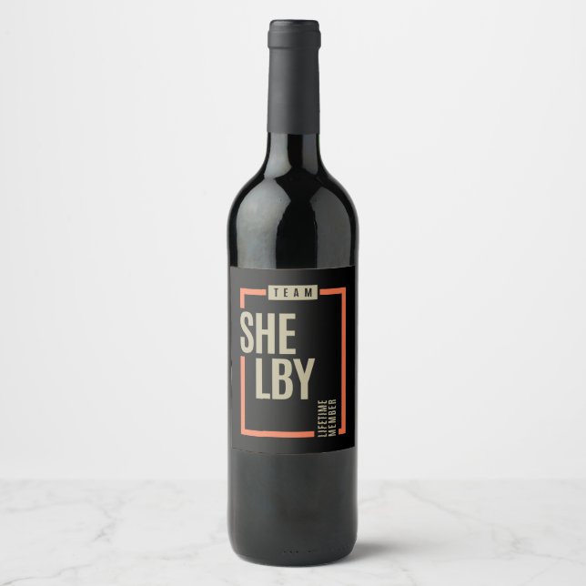 Shelby Lifetime Member Wine Label (Front)