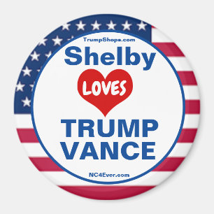 Shelby LOVES TRUMP VANCE patriotic Magnet