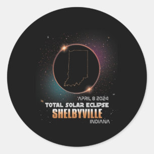 Shelbyville Indiana Total Solar Eclipse 2024 April Classic Round Sticker
