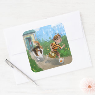 Sheldon and Davie Adventure Square Sticker