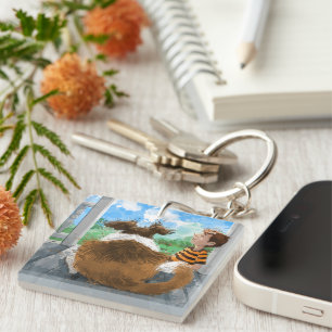 Sheldon and Davie Relaxing Key Ring