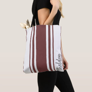 Sheldon Minimalist Stripes Monogram Tote Bag