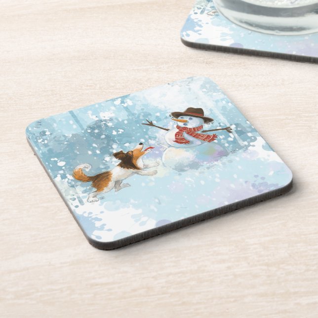 Sheldon the Sheltie and the Snowman Coaster (Left Side)