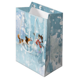 Sheldon the Sheltie and the Snowman Medium Gift Bag