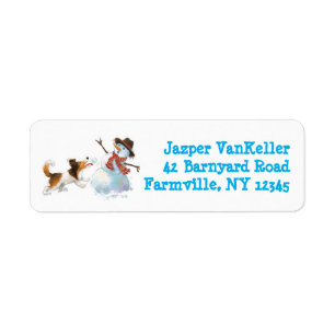 Sheldon the Sheltie and the Snowman Return Address Label