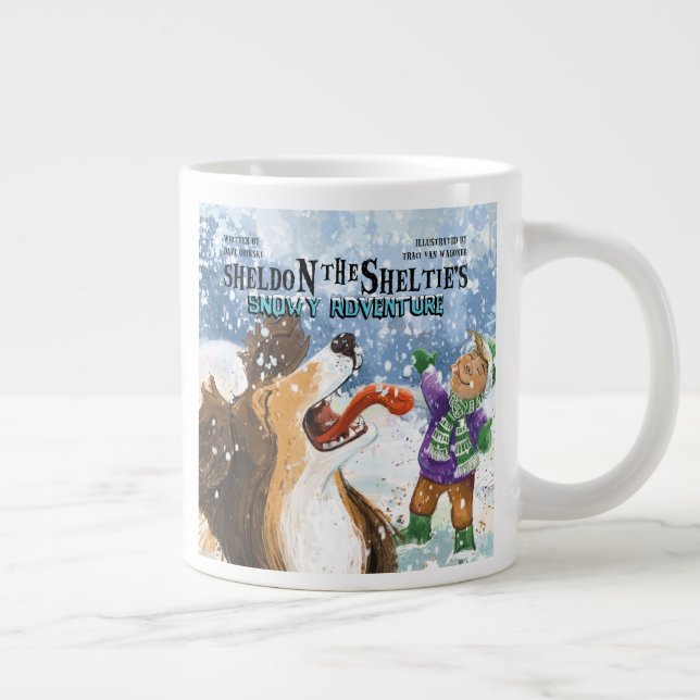 Sheldon the Sheltie Large Coffee Mug (Right)