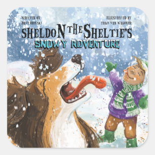 Sheldon the Sheltie Square Sticker