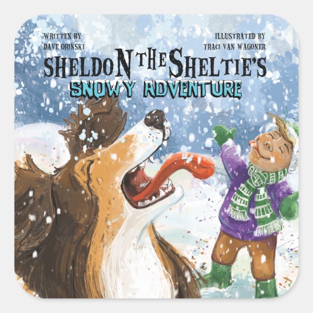 Sheldon the Sheltie Square Sticker (Front)