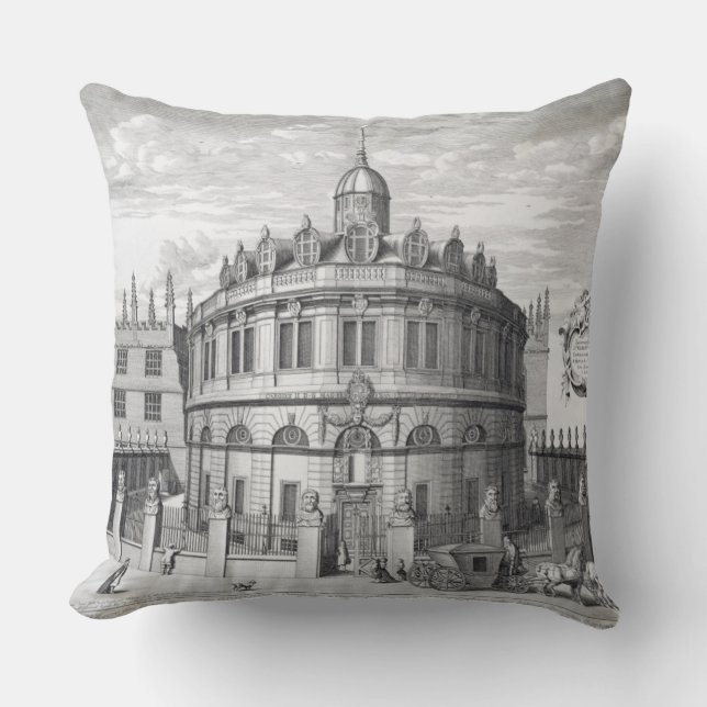 Sheldonian Theatre, Oxford, from 'Oxonia Illustrat Cushion (Front)