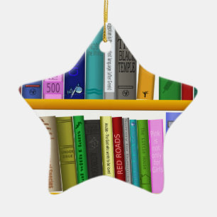 shelf books library reading ceramic tree decoration