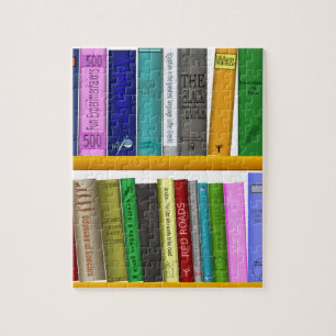 shelf books library reading jigsaw puzzle