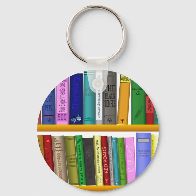 shelf books library reading key ring (Front)
