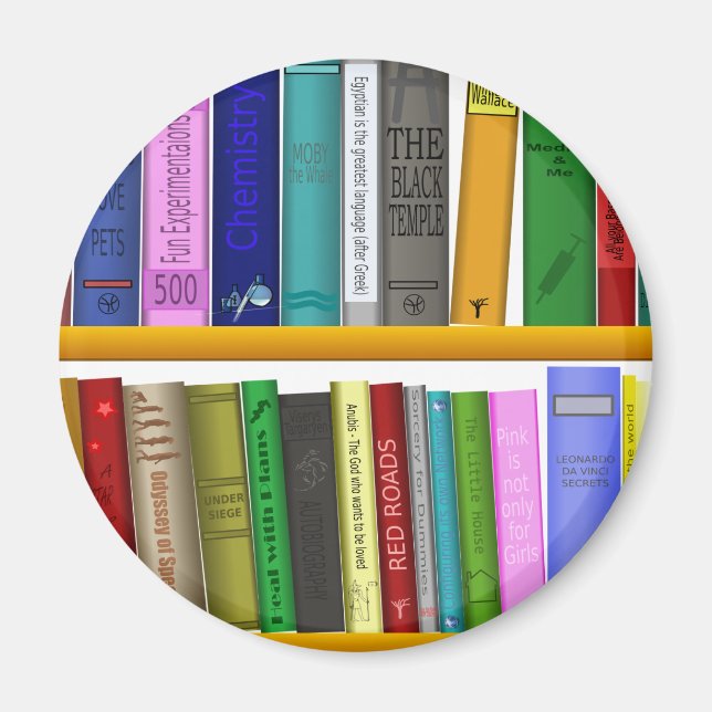 shelf books library reading magnet (Front)