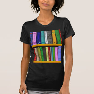 shelf books library reading T-Shirt