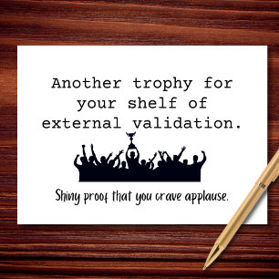 Shelf of External Validation Congratulations Card