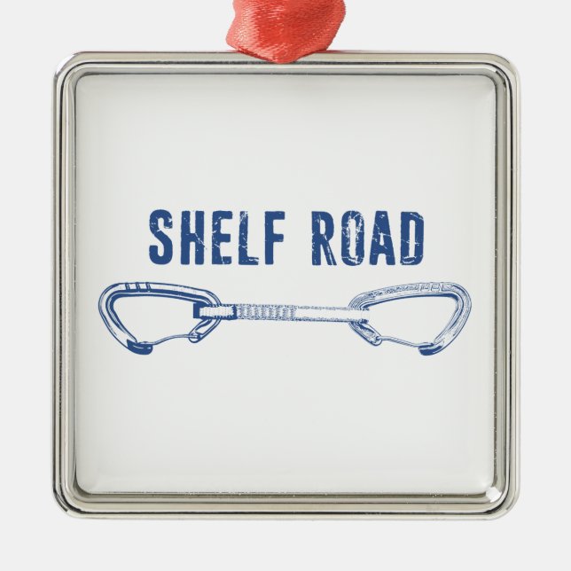 Shelf Road Climbing Quickdraw Metal Ornament (Front)