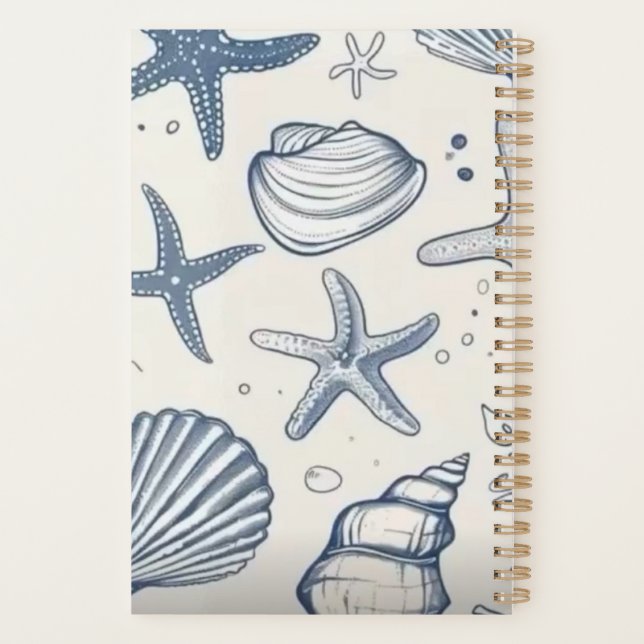 Shell and ocean notebook  planner (Back)