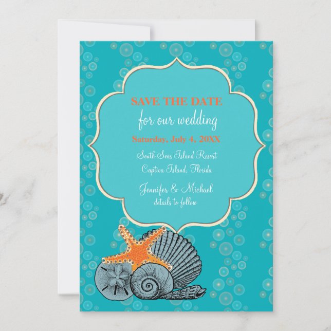 Shell Assortment Save the Date Announcement (Front)
