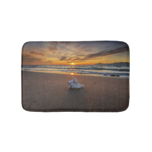 Shell At The Beach At Sunset Kos Island Bath Mat