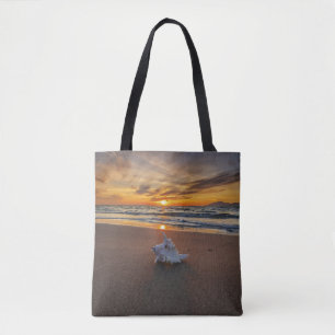 Shell At The Beach At Sunset Kos Island Tote Bag