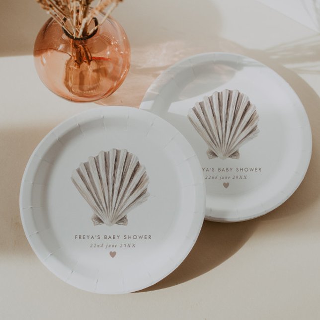 Shell Baby Shower Paper Plate (Zazzle Shell Baby Shower Paper Plates)