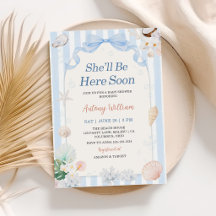 She'll Be Here Soon Seashell Baby Shower